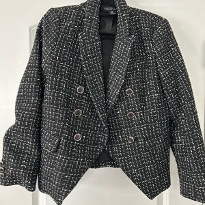 Rachel Zoe Black and White Textured Blazer